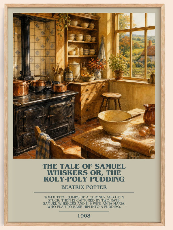 The Tale Of Samuel Whiskers Or, The Roly-Poly Pudding bookish book poster by Beatrix Potter – framed literary art print