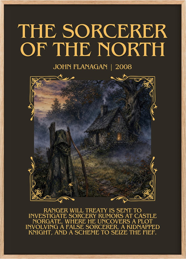 The Sorcerer of the North Minimalist Book Poster by John Flanagan