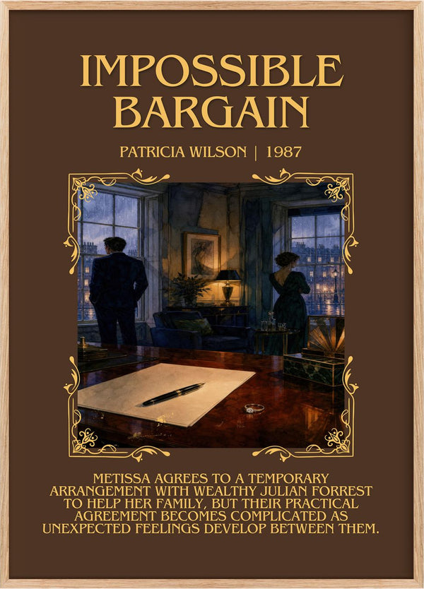 Impossible Bargain Minimalist Book Poster by Patricia Wilson