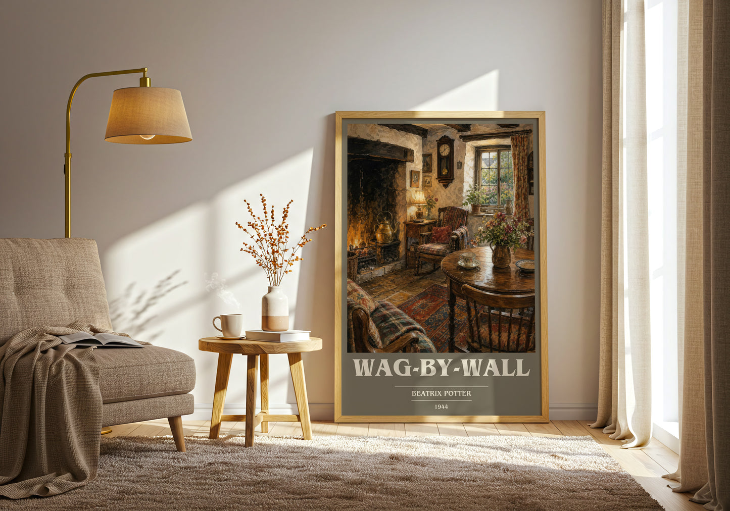 Wag-By-Wall book cover print on bookshelf – Beatrix Potter fan gift