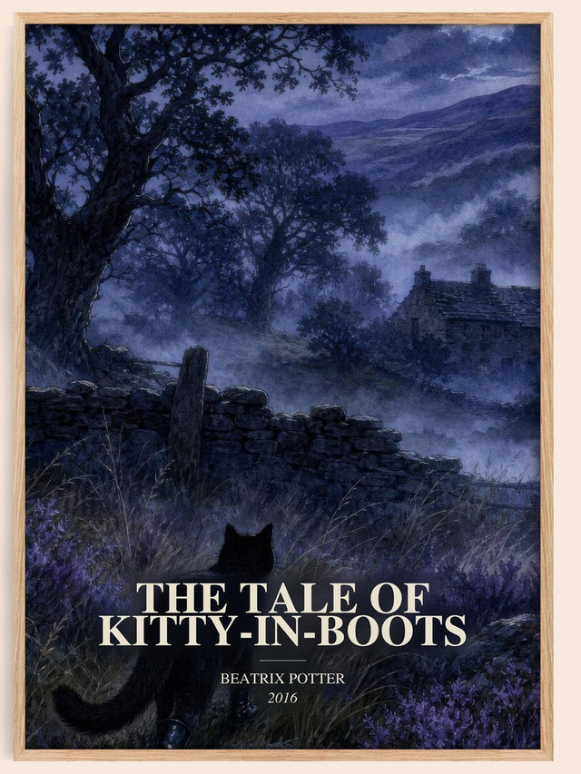 Tale Of Kitty-In-Boots Book Watercolour Illustration by Beatrix Potter