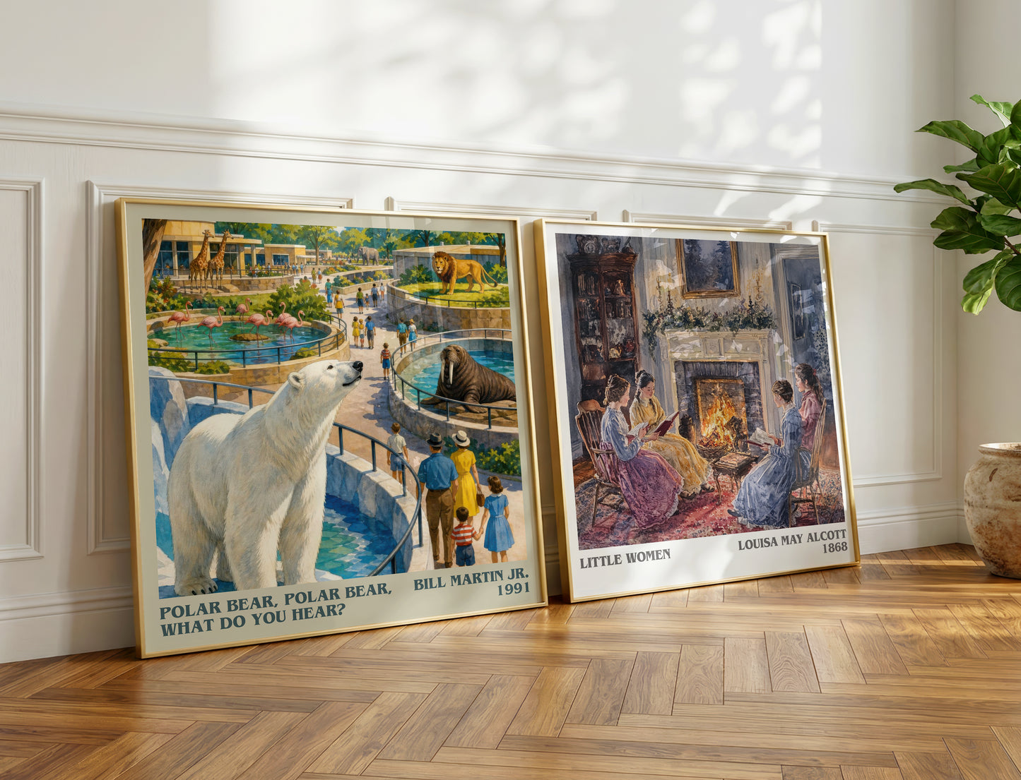 Polar Bear, Polar Bear, What Do You Hear? literary print on bookshelf – Bill Martin Jr. fan gift