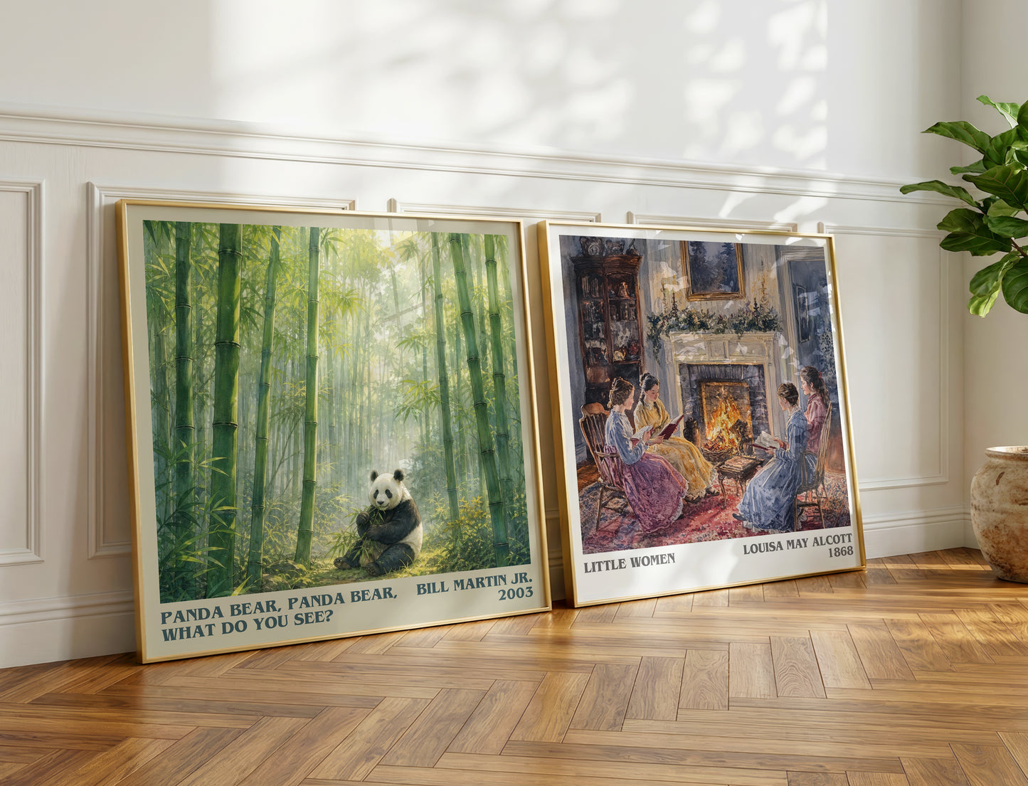 Panda Bear, Panda Bear, What Do You See? literary print on bookshelf – Bill Martin Jr. fan gift