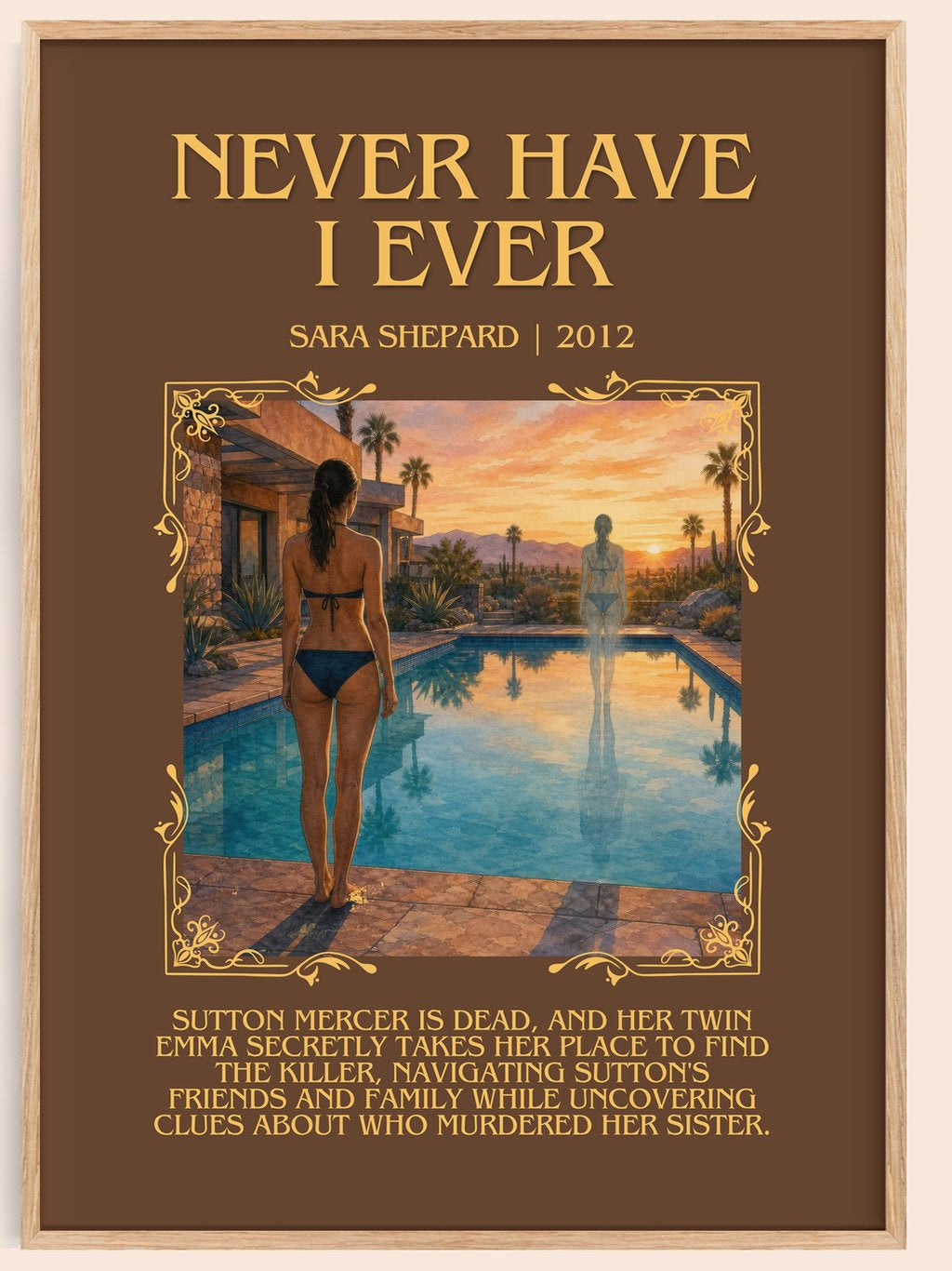 Never Have I Ever Minimalist Book Poster by Sara Shepard – book poster