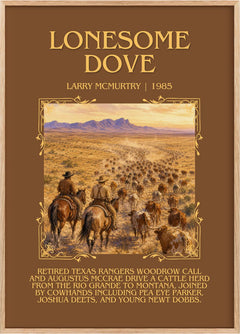 Lonesome Dove Minimalist Book Poster by Larry McMurtry
