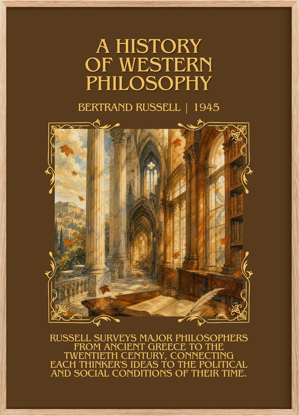 History of Western Philosophy Minimalist Book Poster by B. Russell