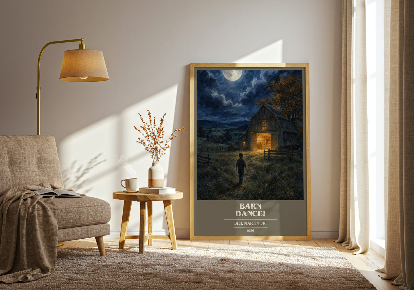 Barn Dance! book cover print on bookshelf – Bill Martin Jr. fan gift