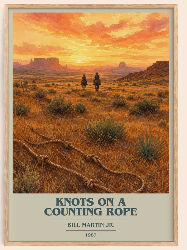 Knots On A Counting Rope book cover book poster by Bill Martin Jr. – framed literary art print