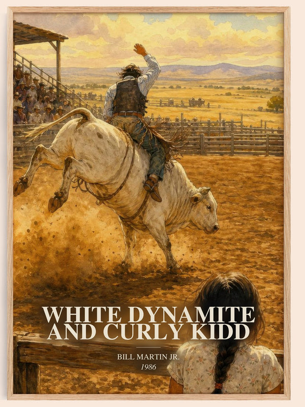 White Dynamite And Curly Kidd watercolour book poster by Bill Martin Jr. – framed literary art print