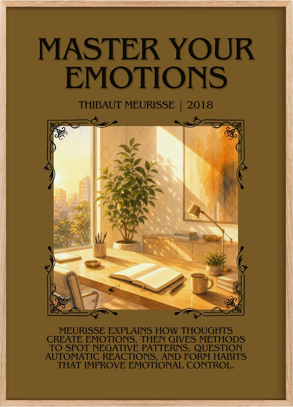 Master Your Emotions Minimalist Book Poster by Thibaut Meurisse