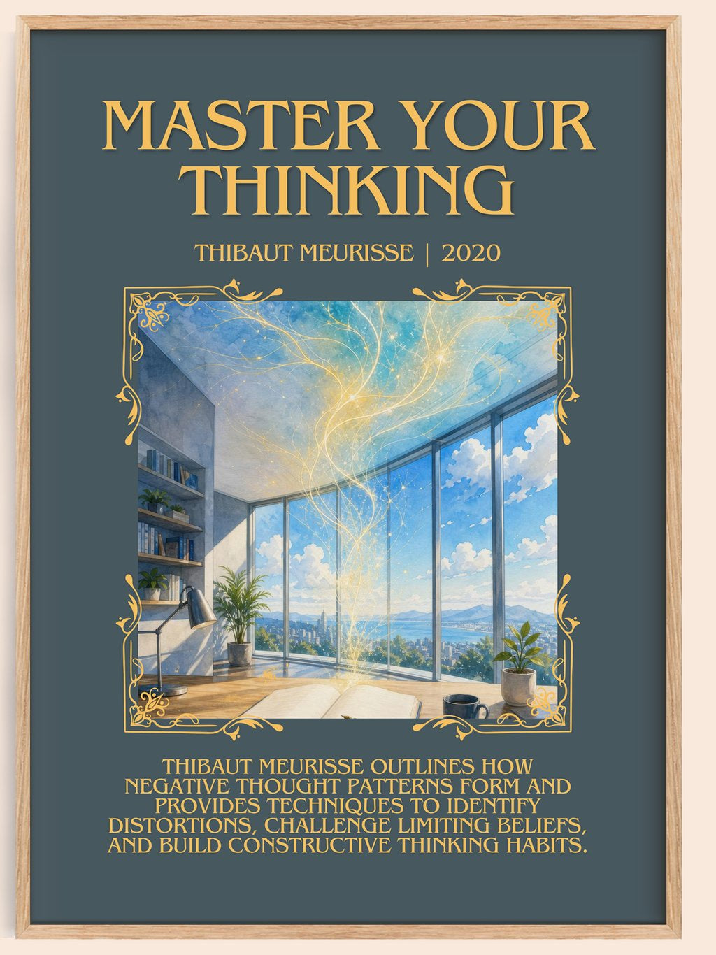 Master Your Thinking Minimalist Book Poster by Thibaut Meurisse – book poster
