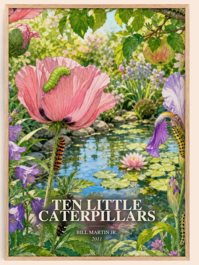 Ten Little Caterpillars Book Watercolour Illustration by B. Jr.