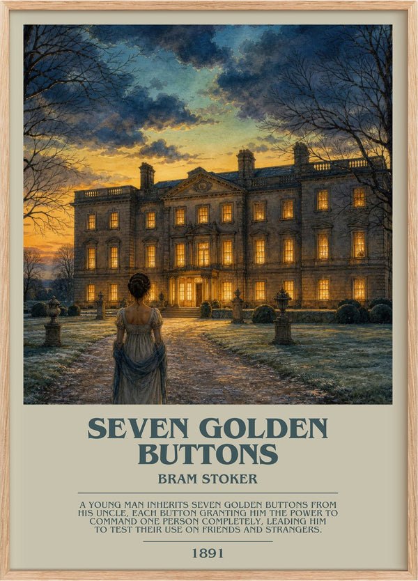 Seven Golden Buttons Bookish Wall Art by Bram Stoker