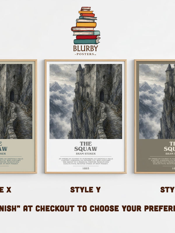 The Squaw bookish print in frame leaning in hallway – horror wall art
