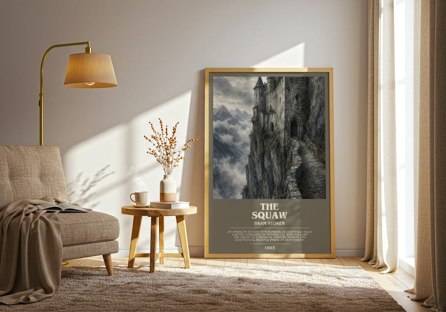 The Squaw bookish print on bookshelf – Bram Stoker fan gift