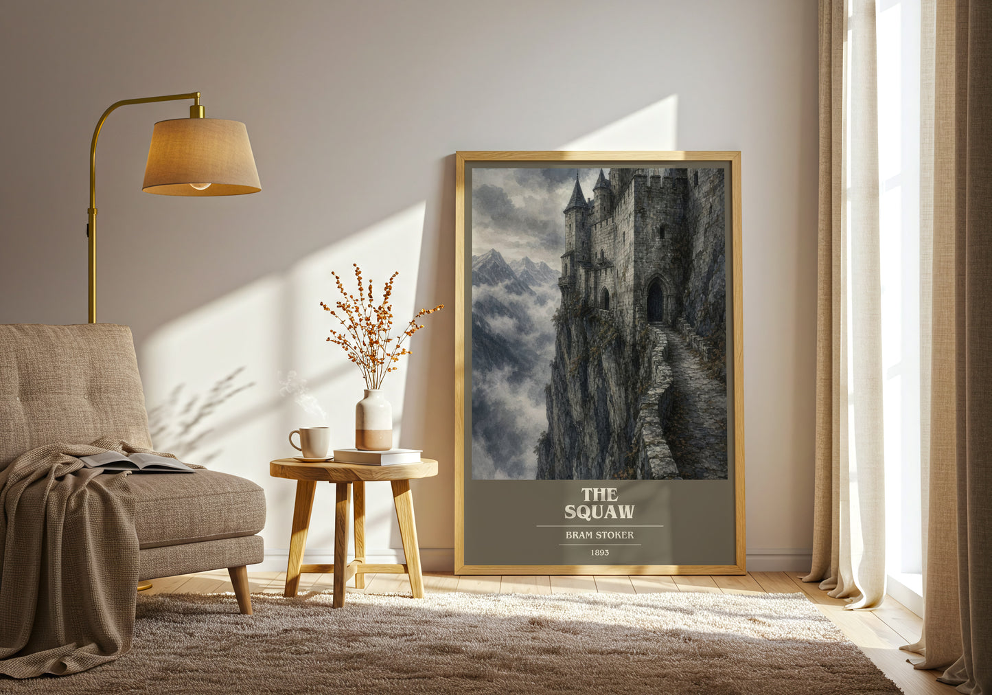 The Squaw book cover print on bookshelf – Bram Stoker fan gift