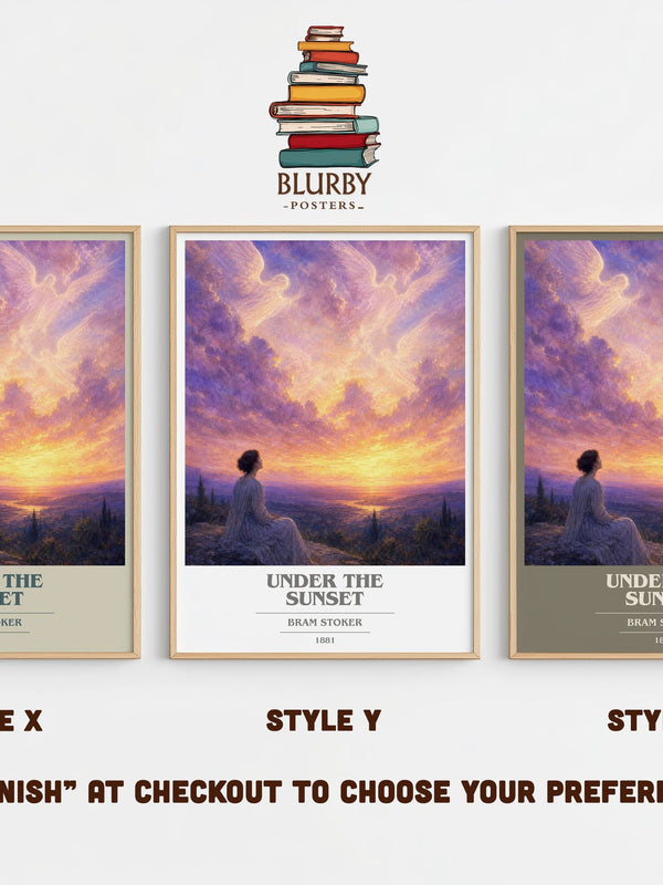 Under The Sunset book cover print in frame leaning in hallway – childrens wall art