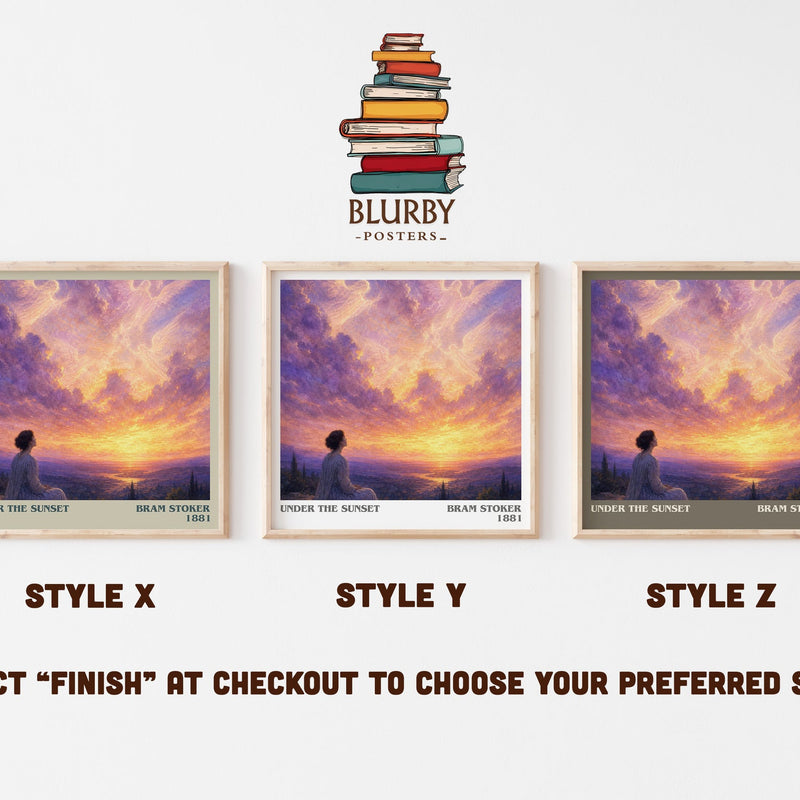 Under The Sunset literary print in frame leaning in hallway – childrens wall art