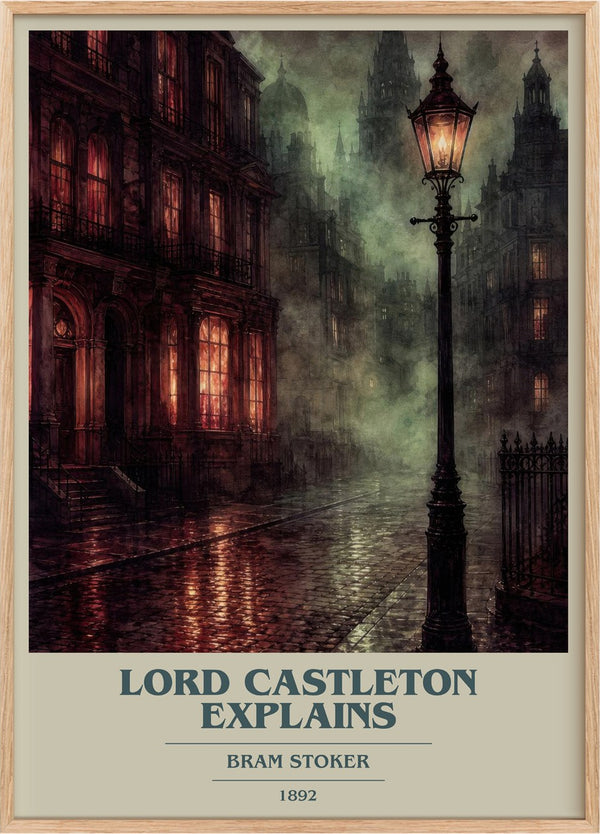 Lord Castleton Explains Book Cover Poster by Bram Stoker
