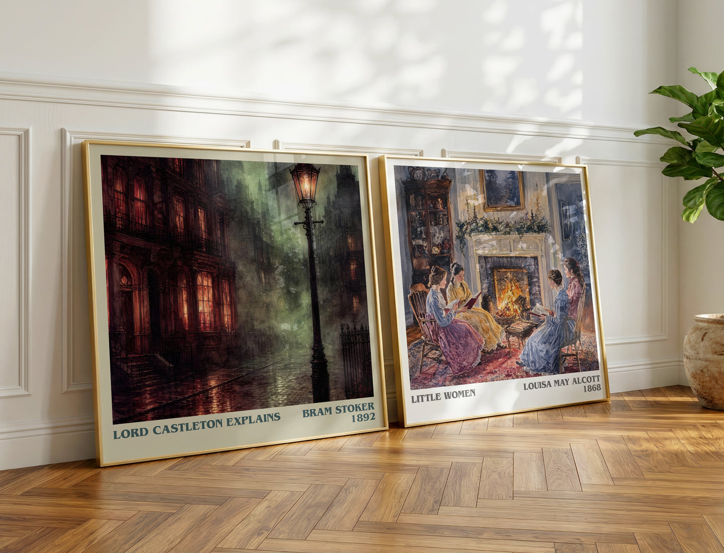 Lord Castleton Explains literary print on bookshelf – Bram Stoker fan gift