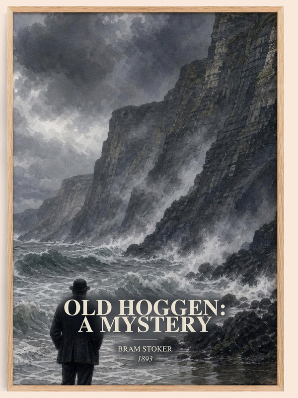 Old Hoggen: A Mystery watercolour book poster by Bram Stoker – framed literary art print