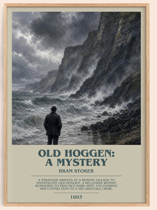 Old Hoggen: A Mystery bookish book poster by Bram Stoker – framed literary art print