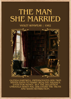 The Man She Married Minimalist Book Poster by Violet Winspear