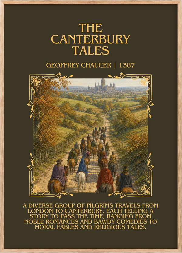 The Canterbury Tales Minimalist Book Poster by Geoffrey Chaucer