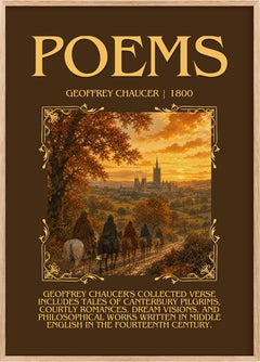 Poems Minimalist Book Poster by Geoffrey Chaucer