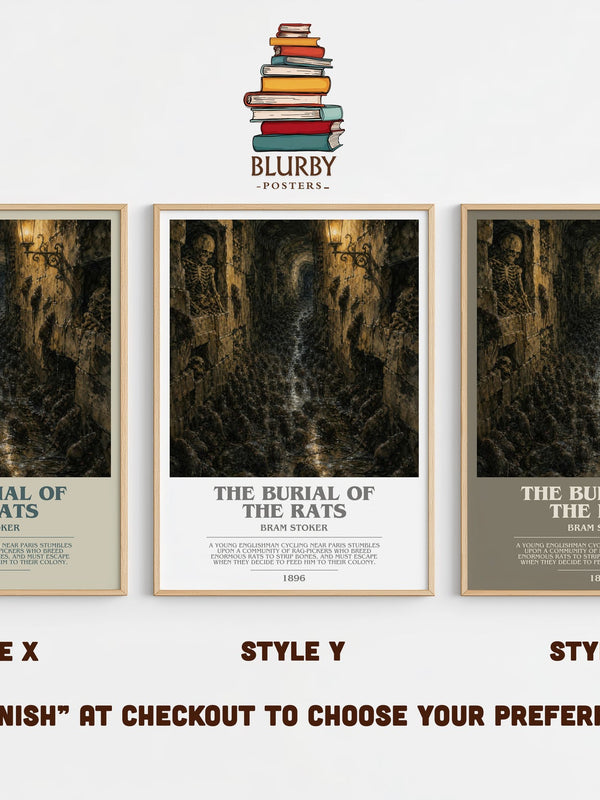 The Burial Of The Rats bookish print in frame leaning in hallway – horror wall art