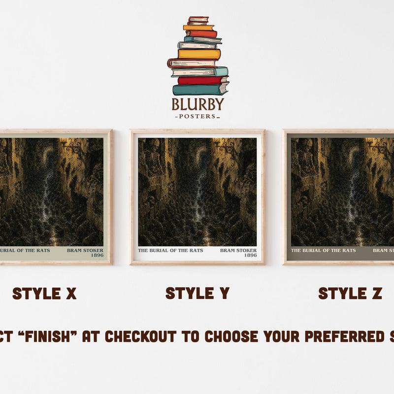 The Burial Of The Rats literary print in frame leaning in hallway – horror wall art