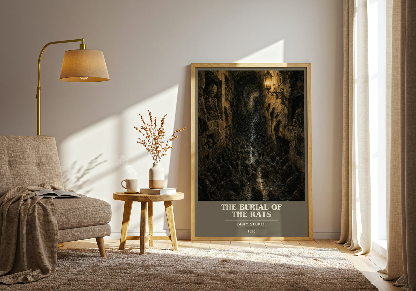 The Burial Of The Rats book cover print on bookshelf – Bram Stoker fan gift
