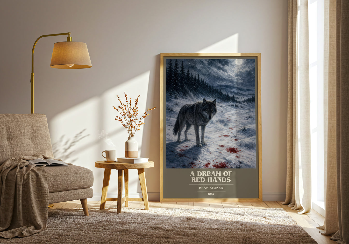 A Dream Of Red Hands book cover print on bookshelf – Bram Stoker fan gift