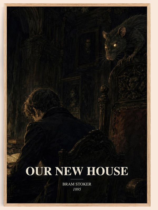 Our New House watercolour book poster by Bram Stoker – framed literary art print