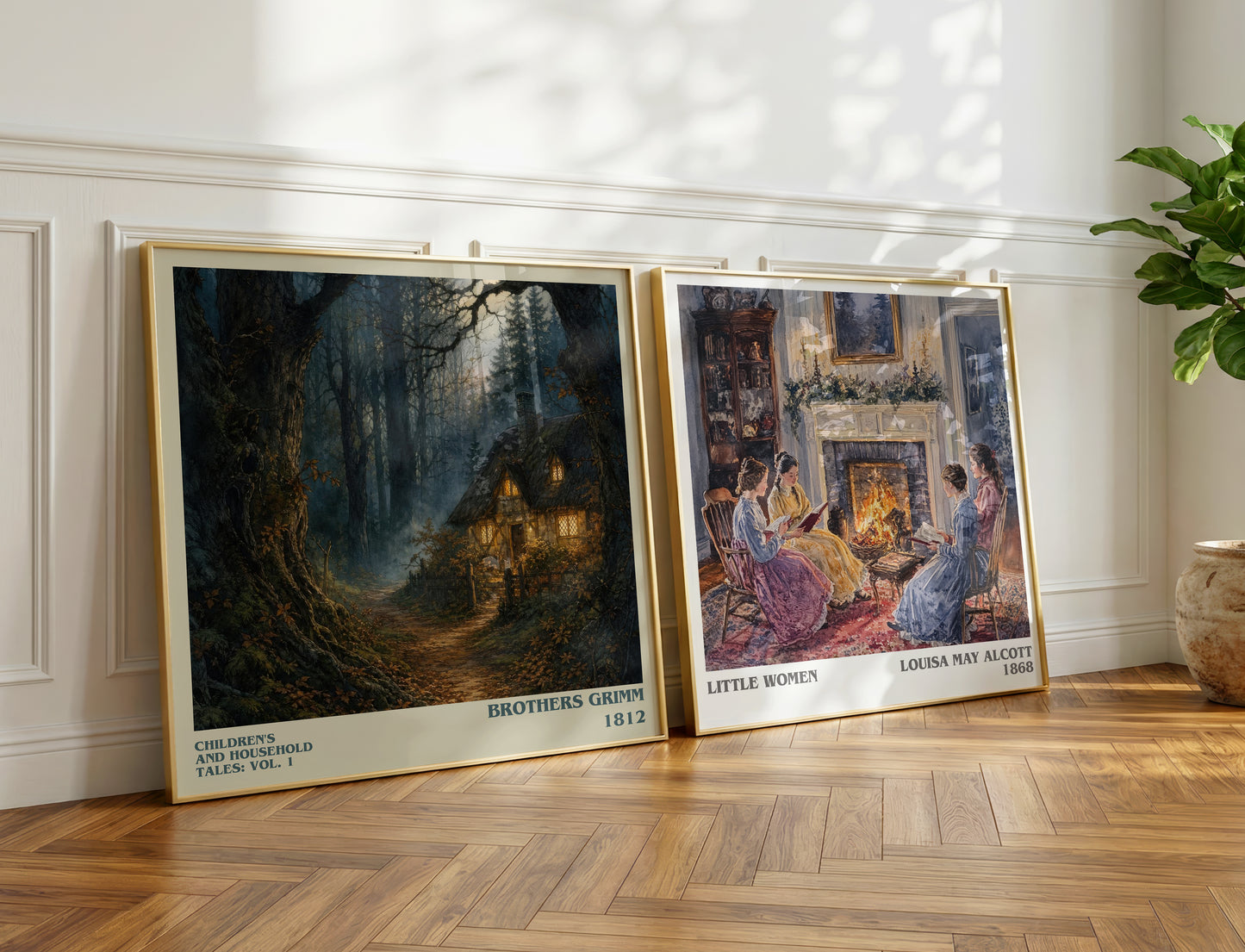 Children'S And Household Tales: Vol. 1 literary print on bookshelf – Brothers Grimm fan gift