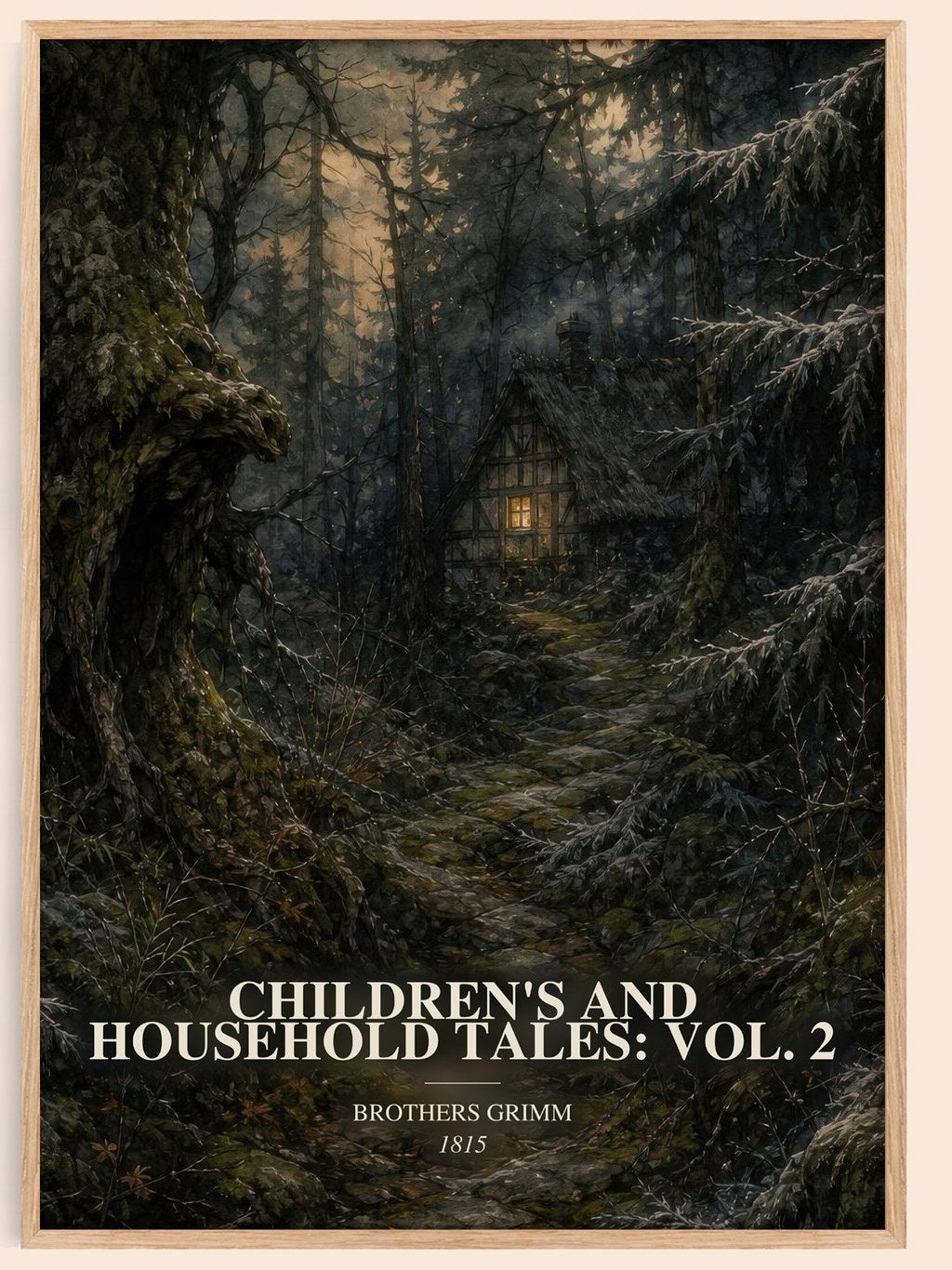 Children'S And Household Tales: Vol. 2 watercolour book poster by Brothers Grimm – framed literary art print