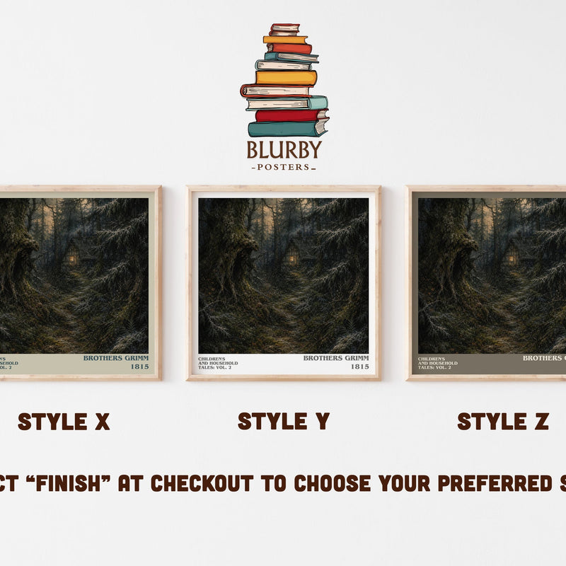 Children'S And Household Tales: Vol. 2 literary print in frame leaning in hallway – childrens wall art