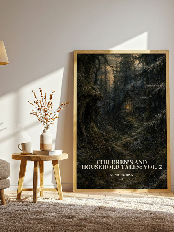 Children'S And Household Tales: Vol. 2 watercolour print in frame leaning in hallway – childrens wall art