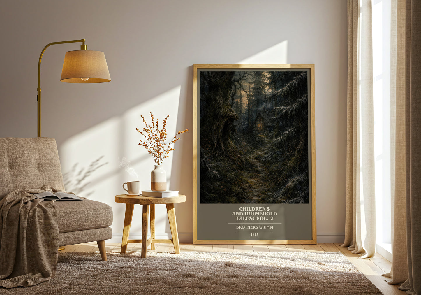 Children'S And Household Tales: Vol. 2 book cover print on bookshelf – Brothers Grimm fan gift