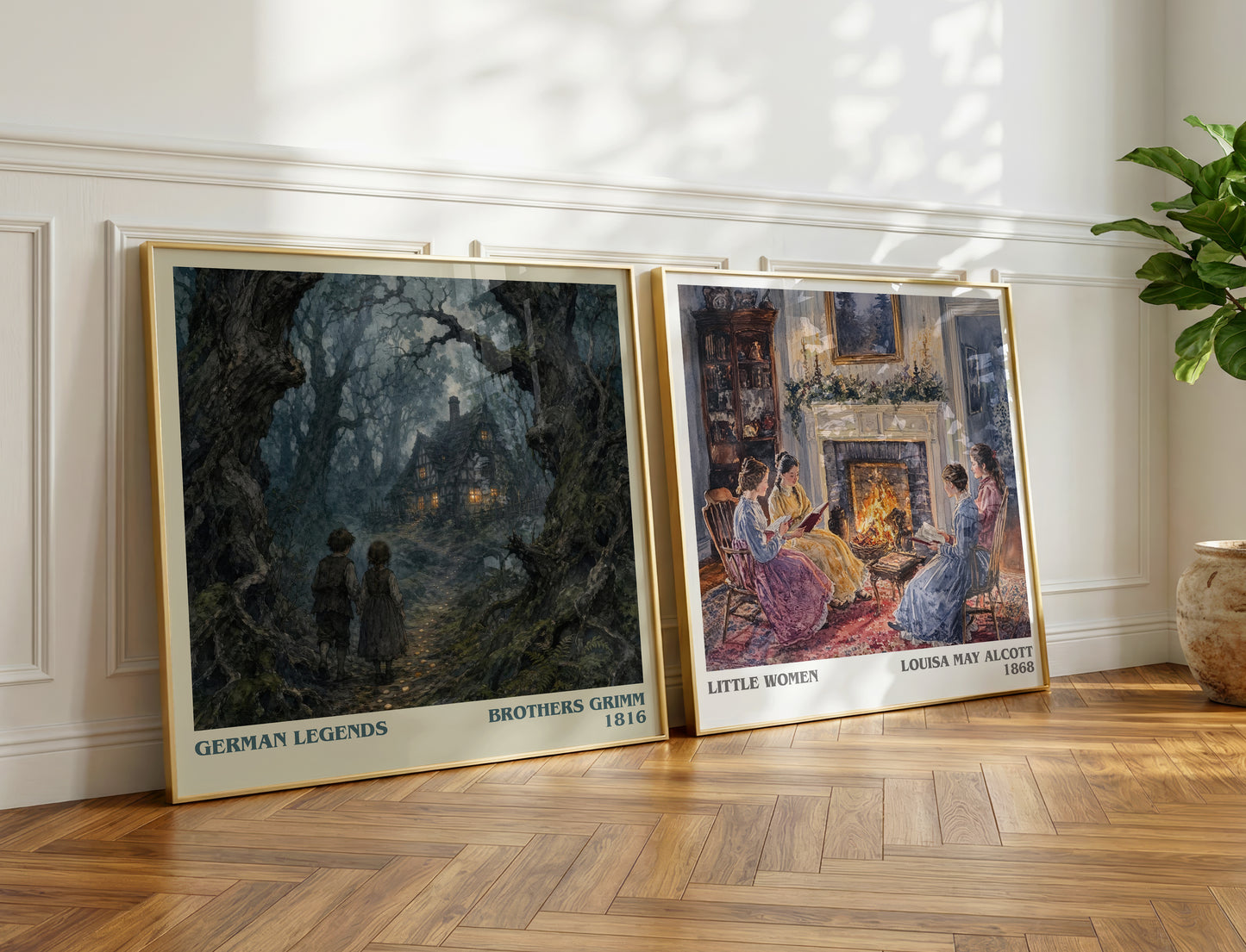 German Legends literary print on bookshelf – Brothers Grimm fan gift