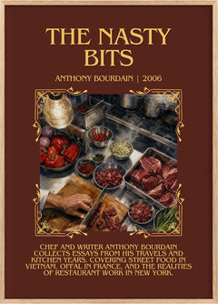 The Nasty Bits Minimalist Book Poster by Anthony Bourdain