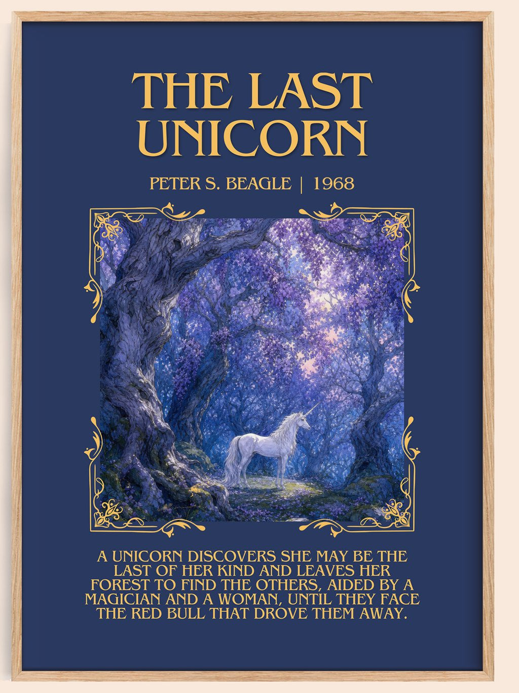 The Last Unicorn Minimalist Book Poster by Peter S. Beagle – book poster
