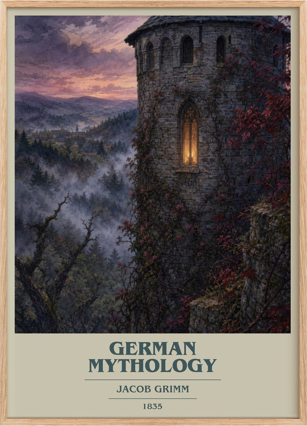 German Mythology Book Cover Poster by Jacob Grimm