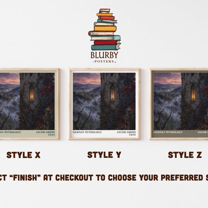 German Mythology literary print in frame leaning in hallway – childrens wall art