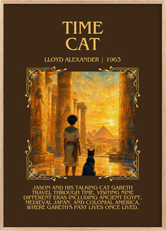 Time Cat Minimalist Book Poster by Lloyd Alexander
