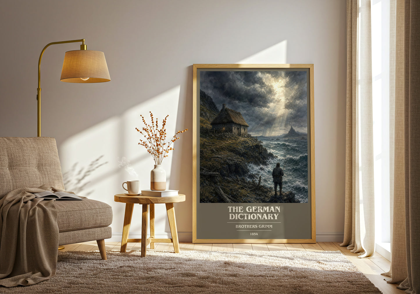 The German Dictionary book cover print on bookshelf – Brothers Grimm fan gift