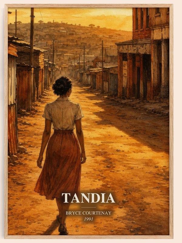 Tandia watercolour book poster by Bryce Courtenay – framed literary art print