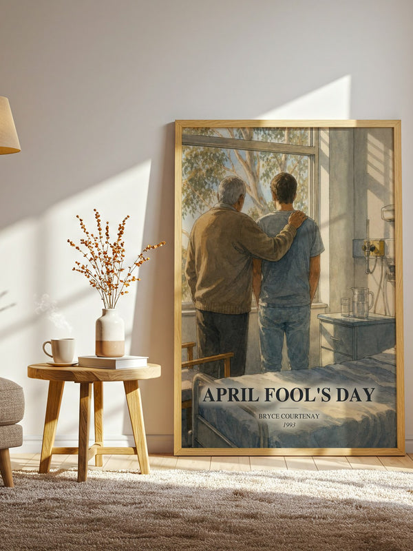 April Fool'S Day watercolour print in frame leaning in hallway – memoir wall art