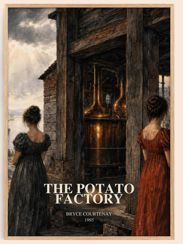 The Potato Factory watercolour book poster by Bryce Courtenay – framed literary art print
