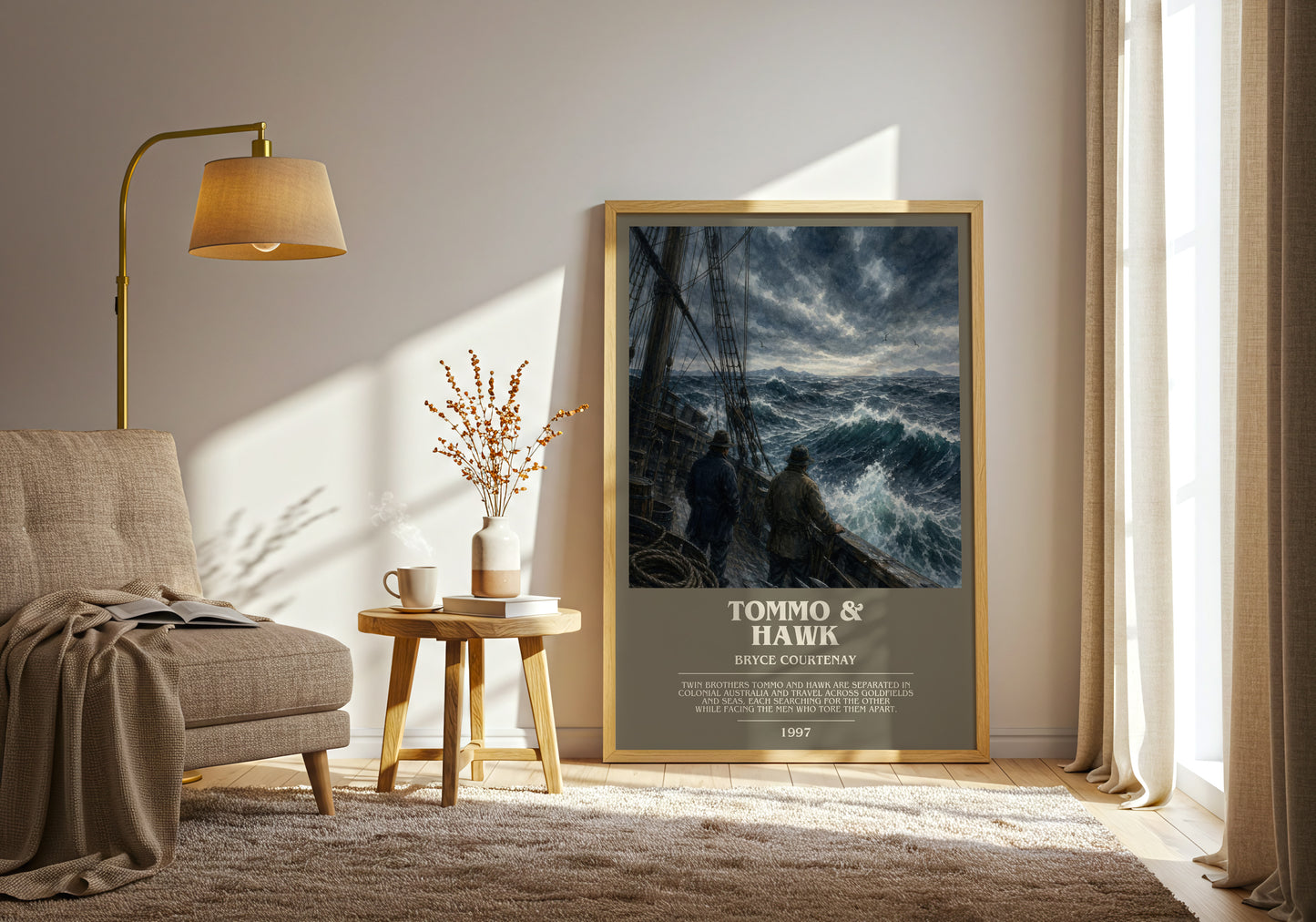 Tommo & Hawk bookish print on bookshelf – Bryce Courtenay fan gift